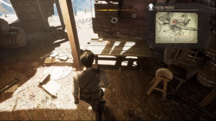 Continue by looking to your right - Sherlock Holmes Chapter One: Love, Death, and Cordona - walkthrough, solution - Mycroft Cases - Sherlock Holmes Chapter One Guide