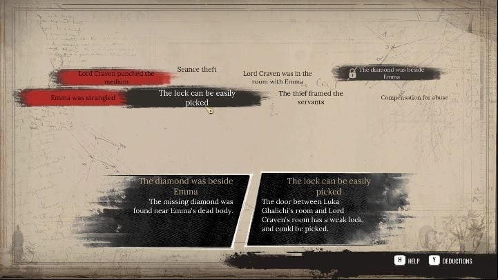 However, if they do not match, the clue will be highlighted in red - Sherlock Holmes Chapter One: Mind Palace - Basics - Sherlock Holmes Chapter One Guide