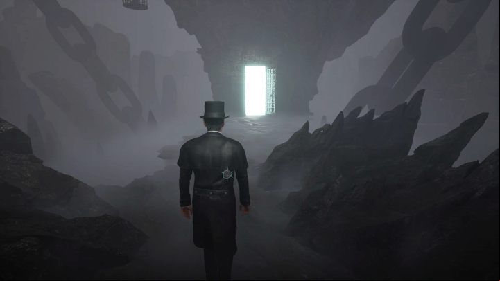 When you activate the stone, the door will open - Sherlock Holmes The Awakened: Visions of Sherlock Holmes, warehouses underground - Chapter 2 - Port of London - Sherlock Holmes The Awakened Walkthrough