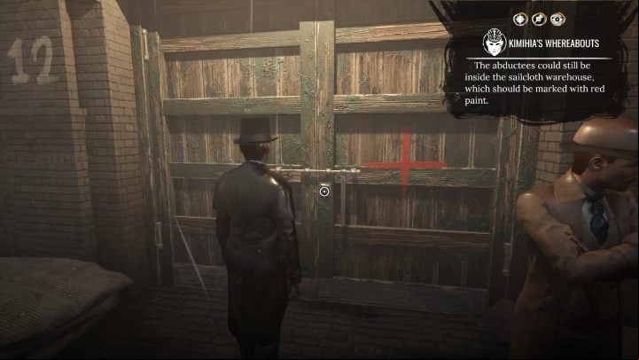 Pin the Kimihia's whereabouts proof and open the lock of the warehouse door - Sherlock Holmes The Awakened: Port of London - Chapter 2 - Port of London - Sherlock Holmes The Awakened Walkthrough