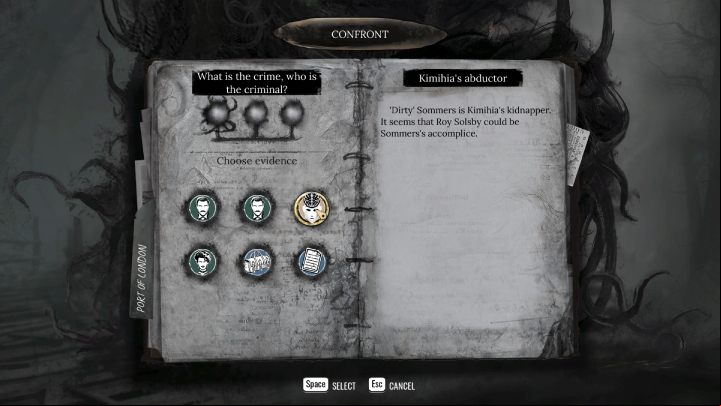 When you solve the first puzzle in the Mind Palace, return to Roy and select the Confrontation dialog option - Sherlock Holmes The Awakened: Port of London - Chapter 2 - Port of London - Sherlock Holmes The Awakened Walkthrough