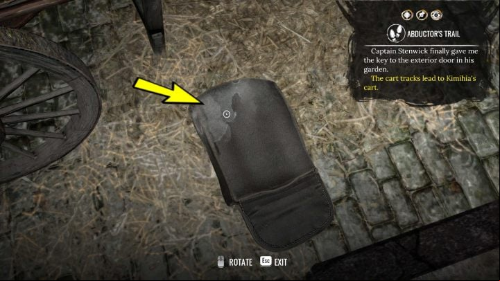 When Sherlock picks up the wallet examine its contents, then turn it over and examine the dirty substance on the back - Sherlock Holmes The Awakened: Chapter 1, Stenwicks Manor - Chapter 1 - Baker Street - Sherlock Holmes The Awakened Walkthrough