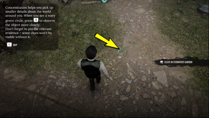Walking towards the shed, you will find wheel tracks - Sherlock Holmes The Awakened: Chapter 1, Stenwicks Manor - Chapter 1 - Baker Street - Sherlock Holmes The Awakened Walkthrough