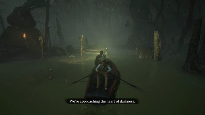 The alligators will start to devour the bodies, allowing you to get past them safely - Sherlock Holmes The Awakened: The Swamp - Chapter 6 - Wetlands - Sherlock Holmes The Awakened Walkthrough