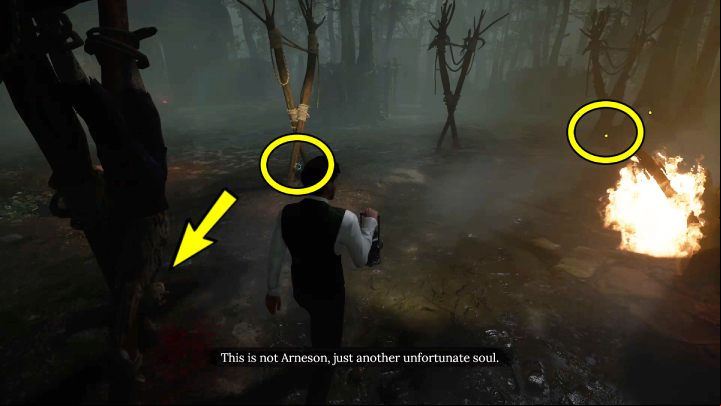 Start by activating Concentration Mode and examining the traces near the campfire - Sherlock Holmes The Awakened: The Swamp - Chapter 6 - Wetlands - Sherlock Holmes The Awakened Walkthrough