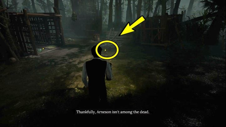 Go forward a bit and examine more footprints on the ground and wooden poles - Sherlock Holmes The Awakened: The Swamp - Chapter 6 - Wetlands - Sherlock Holmes The Awakened Walkthrough