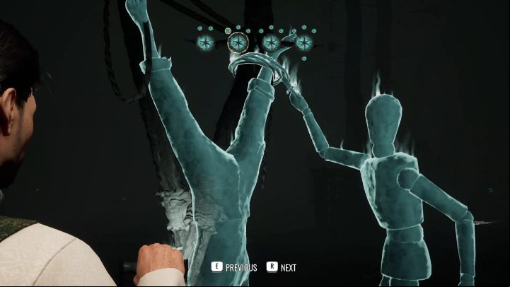 Approach the campfire and set the scene with a person cutting the rope on Arneson's leg - Sherlock Holmes The Awakened: The Swamp - Chapter 6 - Wetlands - Sherlock Holmes The Awakened Walkthrough
