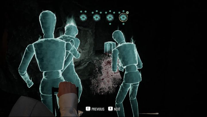 At the stone alcove, set the scene with Arneson and a second individual placing the element into the hole - Sherlock Holmes The Awakened: The Swamp - Chapter 6 - Wetlands - Sherlock Holmes The Awakened Walkthrough