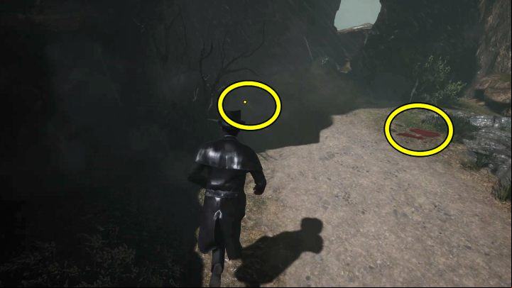 Turn around and examine the symbols on the wall and in Concentration Mode the blood traces on the right side of the path - Sherlock Holmes The Awakened: Ardnamurchan Point - Chapter 8 - Ardnamurchan Point - Sherlock Holmes The Awakened Walkthrough