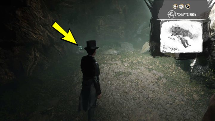Pin Ashmat's body evidence to the screen and examine the leaves by the stone in Concentration Mode - Sherlock Holmes The Awakened: Ardnamurchan Point - Chapter 8 - Ardnamurchan Point - Sherlock Holmes The Awakened Walkthrough