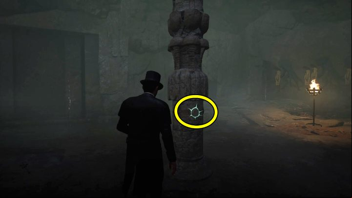 Back to Sherlock - in Concentration mode, examine the hole in the pillar - Sherlock Holmes The Awakened: Ardnamurchan Point - Chapter 8 - Ardnamurchan Point - Sherlock Holmes The Awakened Walkthrough
