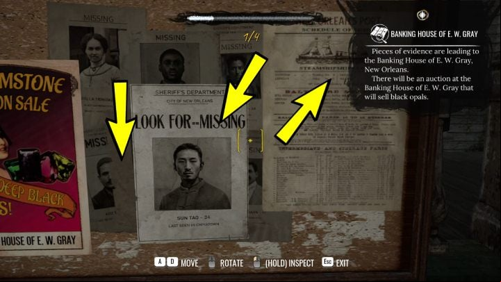 Approach the bulletin board next to port istration building - Sherlock Holmes The Awakened: New Orleans - Chapter 4 - New Orleans - Sherlock Holmes The Awakened Walkthrough