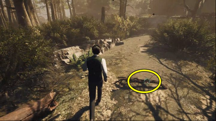 Finally, in Concentration Mode check the torn branch next to severed fingers - Sherlock Holmes The Awakened: Garden of Arnesons Mansion - Chapter 5 - Arnesons Mansion - Sherlock Holmes The Awakened Walkthrough