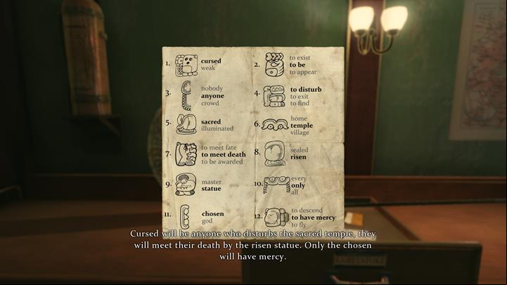 This is the solution to the riddle with Mayan symbols - Scotland Yard analyzing the corpse and items from the crime scene | Walkthrough - A Study in Green | Walkthrough - Sherlock Holmes: The Devils Daughter Game Walkthrough