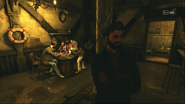 Listen to three conversations in the tavern - Green Dragon Tavern | Walkthrough - Infamy | Walkthrough - Sherlock Holmes: The Devils Daughter Game Walkthrough