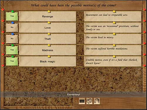 Motives of the crime - Baker Street, 2nd September 1888 - Walkthrough - Sherlock Holmes vs. Jack the Ripper - Game Guide and Walkthrough