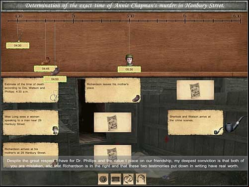 Do the same thing with the last icon - Baker Street, 12 September 1888 - Walkthrough - Sherlock Holmes vs. Jack the Ripper - Game Guide and Walkthrough