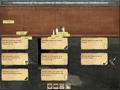 Finally, click the second, middle icon with documents - Baker Street, 12 September 1888 - Walkthrough - Sherlock Holmes vs. Jack the Ripper - Game Guide and Walkthrough