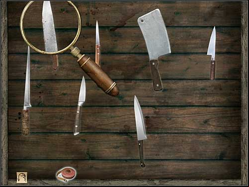 Take your magnifying glass and look at shorter blades - Whitechapel, night 7/8 October 1888 - Walkthrough - Sherlock Holmes vs. Jack the Ripper - Game Guide and Walkthrough