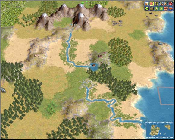 This landscape is more diverse. You have Gold, flood plains, but also forest (useful in limiting of negative influence of flood plains on health of our citizens) and two resources in reach. - City specialisation and surrounding terrain - The economy - Sid Meiers Civilization IV - Game Guide and Walkthrough