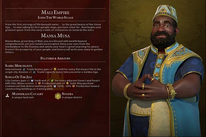 When you play as Mali Empire, then everything revolves around money - Civilization 6: Mali (Gathering Storm) - Mansa Musa, nation description, tips - Gathering Storm Added Nations - Sid Meiers Civilization VI Game Guide