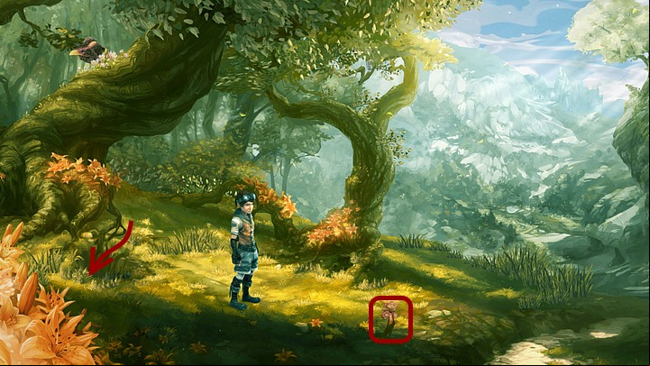 Being outside notice root with blossom (below the tree) - Chapter Two | Walkthrough - Walkthrough - Silence: The Whispered World 2 Game Guide