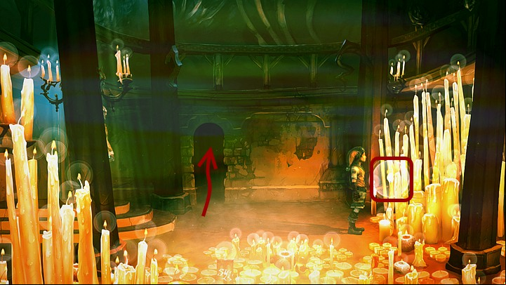 Candles which are here are life-lights, so you need to find Renie and Kyras candles to make them free from the statues forms - Chapter Three | Walkthrough - Walkthrough - Silence: The Whispered World 2 Game Guide