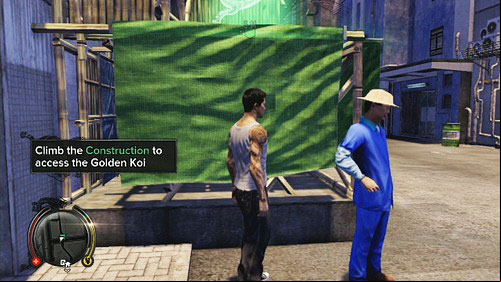 You have to go to the Winstons restaurant and climb on the buildings roof - Listening In - Walkthrough - Sleeping Dogs - Game Guide and Walkthrough