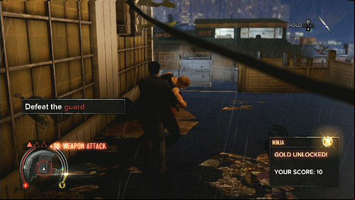 On the top you can stun a guard and take his weapon - Big Smile Lee - Walkthrough - Sleeping Dogs - Game Guide and Walkthrough