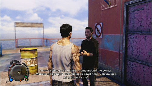 Go to the shore, steal one of the boats and swim to the marked boat - North Point - Secondary Missions - Sleeping Dogs - Game Guide and Walkthrough