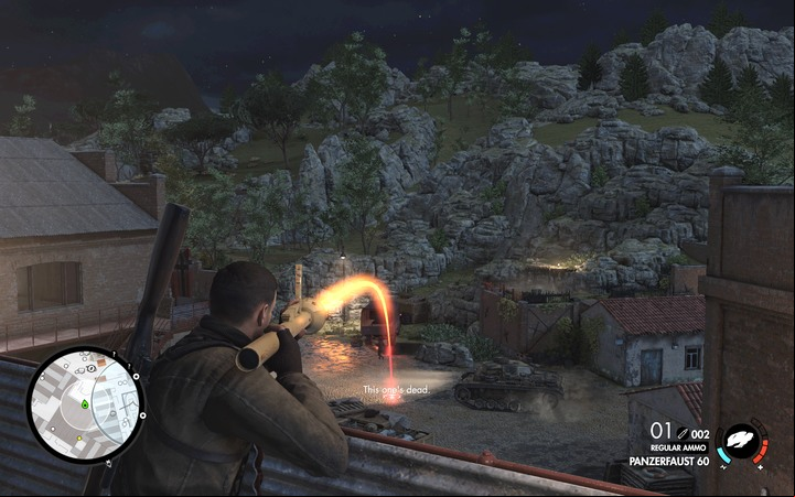 Warehouses balcony - the position from where you can easily destroy the second tank - Destroy the tanks | Mission 4 Lorino Dockyard in Sniper Elite 4 - Mission 4: Lorino Dockyard - Sniper Elite 4 Game Guide