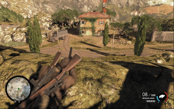 The radio station is not an easy target (M5,7) - The first cannon and radio station | Mission 5 Abrunza Monastery - Mission 5: Abrunza Monastery - Sniper Elite 4 Game Guide