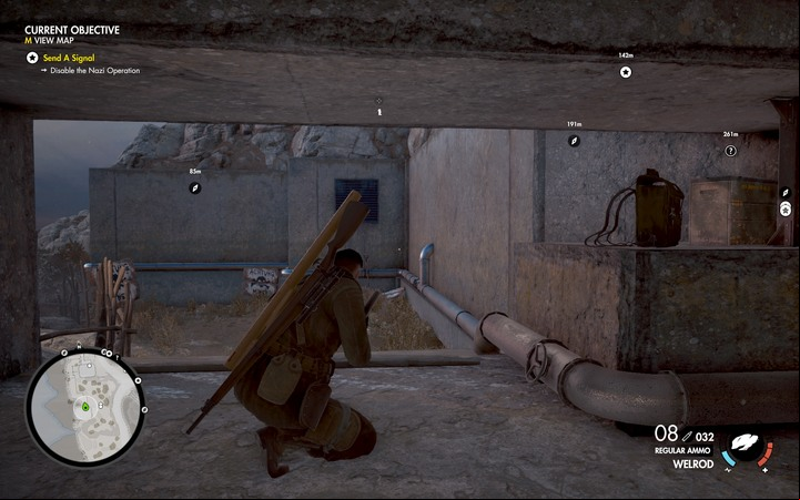 The minefield behind the first bunker - The second, third and fourth coastal cannon | Mission 6 Magazzeno Facility - Mission 6: Magazzeno Facility - Sniper Elite 4 Game Guide