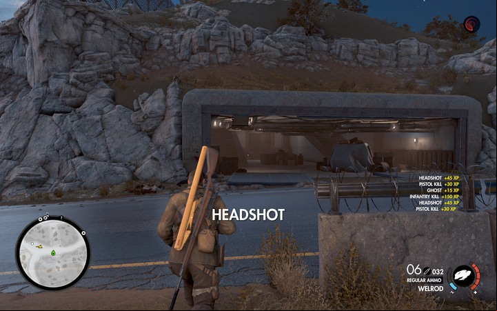 The safest way to the antenna (M6,17) leads from the bunker with the document - leave it and go to the age (M6,16) on the other side of the road (there are only two enemies) - The second document, the antenna and the fifth cannon | Magazzeno Facility - Mission 6: Magazzeno Facility - Sniper Elite 4 Game Guide