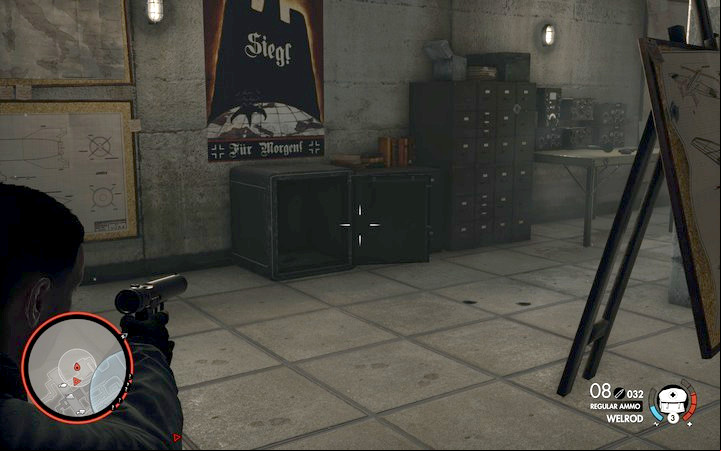 You can either open the safe with the combinations that you have found on the officer or blow it up - The safe and the first tank | Mission 8 Allagra Fortress in Sniper Elite 4 - Mission 8: Allagra Fortress - Sniper Elite 4 Game Guide