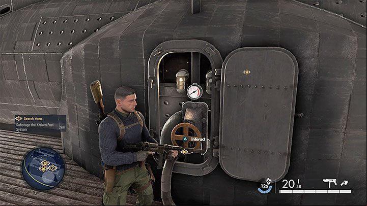Your task is to sabotage the Kraken's refueling system - Sniper Elite 5: Destroying the U-Boots and Kraken (Mission 8) - walkthrough - Mission 8 - Rubble and ruins - Sniper Elite 5 Guide, Walkthrough