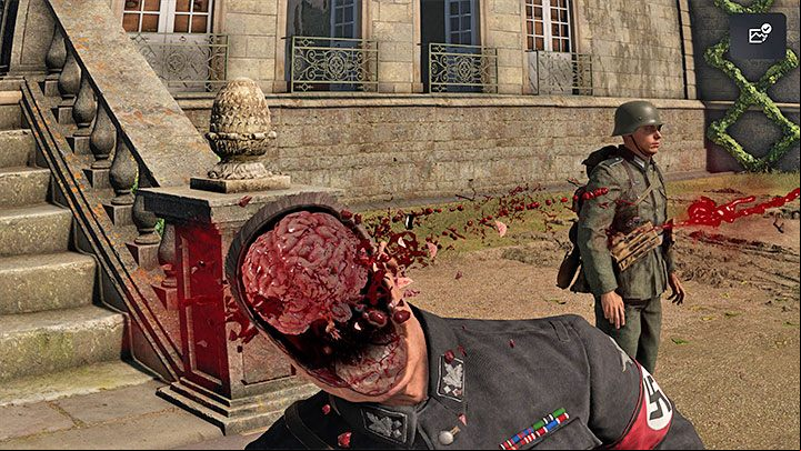 The most obvious way to eliminate the mission target is to shoot Moller with a sniper rifle - Sniper Elite 5: Killing Abelard Moller (mission 9) - walkthrough - Mission 9 - Unfinished Business - Sniper Elite 5 Guide, Walkthrough