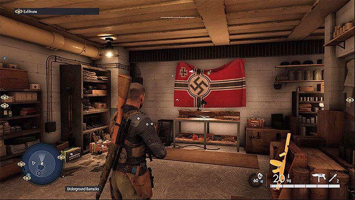 A new corridor will lead you to the closed door to the Rotunda shown in picture 1 - Sniper Elite 5: Mission 7 (Secret Weapons) - locations of collectibles - Secrets & Collectibles - Sniper Elite 5 Guide, Walkthrough