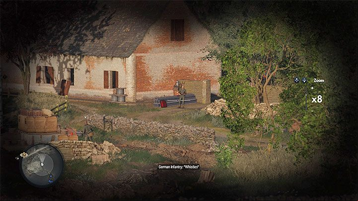 The right path is the best in our opinion, because it leads to the perfect age to the chateau that will allow you to avoid most of the enemies - Sniper Elite 5: Infiltrating the Chateau and finding Mollers office (mission 2) - walkthrough - Mission 2 - Occupied Residence - Sniper Elite 5 Guide, Walkthrough
