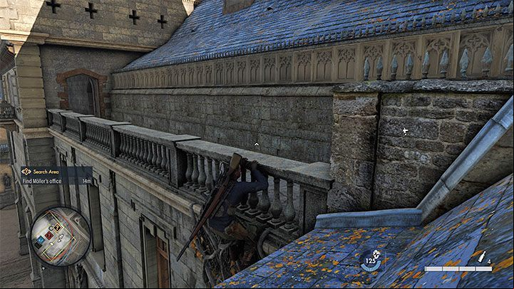 Instead, you can reach the balcony above the ballroom - Sniper Elite 5: Kill List Target from mission 2, Friedrich Kummler - walkthrough - Mission 2 - Occupied Residence - Sniper Elite 5 Guide, Walkthrough