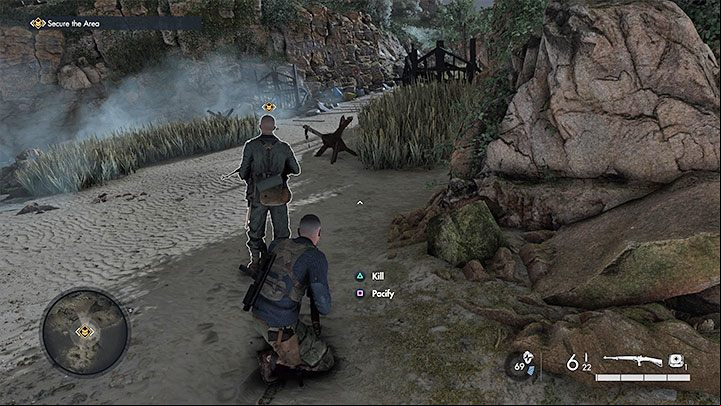 Now you'll try out stealth - Sniper Elite 5: Securing the Beach and Helping the Resistance (Mission 1) - walkthrough - Mission 1 - Atlantic Wall - Sniper Elite 5 Guide, Walkthrough