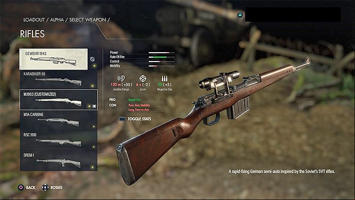 Playing the game, you can carry 3 different weapons in your inventory - a rifle, an SMG and a handgun (pistol) - Sniper Elite 5: Character progression and equipment development - tips - Basics - Sniper Elite 5 Guide, Walkthrough