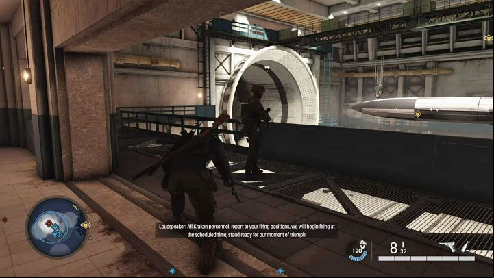 Use the next stairs to reach the highest available level - Sniper Elite 5: Mission 7 Kill List Target, Christian Jungers - walkthrough - Mission 7 - Secret weapons - Sniper Elite 5 Guide, Walkthrough