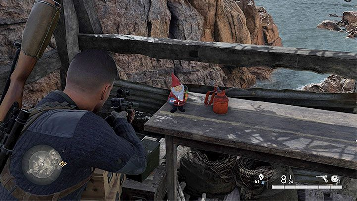 There are 10 gnomes to be found and destroyed in mission 5 - we've pictured one of them above - Sniper Elite 5: Secrets and collectibles in Mission 5 (Festung Guernsey) - list of all - Secrets & Collectibles - Sniper Elite 5 Guide, Walkthrough
