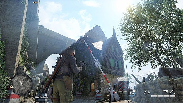 It is located on the main road leading towards the monastery's central building - Sniper Elite 5: Mission 3 (Spy Academy) map and description of the location - Mission 3 - Spy Academy - Sniper Elite 5 Guide, Walkthrough