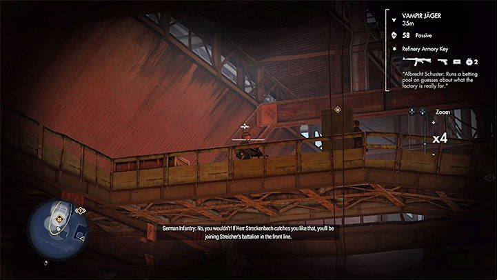 Inside the refinery, the most important thing to watch out for is the Vampir Jager , i - Sniper Elite 5: Sabotaging the factory (Mission 4) - walkthrough - Mission 4 - War Factory - Sniper Elite 5 Guide, Walkthrough