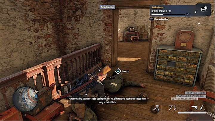 It is best to sneak inside by walking next to the walls - Sniper Elite 5: Retrieving stolen antiques (Mission 2 side quest) - walkthrough - Mission 2 - Occupied Residence - Sniper Elite 5 Guide, Walkthrough