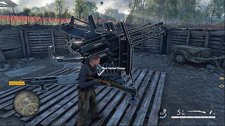 You'll learn about the anti-air guns once you approach them - Sniper Elite 5: Side missions from mission 6 - walkthrough - Mission 6 - Liberation - Sniper Elite 5 Guide, Walkthrough