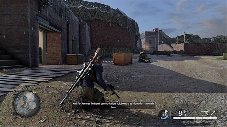 You have to this point while traveling from the starting point to the northern part of the map - Sniper Elite 5: Map of mission 5 (Festung Guernsey) and location description - walkthrough - Mission 5 - Festung Guernsey - Sniper Elite 5 Guide, Walkthrough