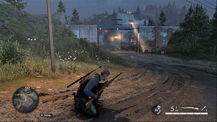 There are two checkpoints on the map - southern (picture 1) and eastern (picture 2) - Sniper Elite 5: Mission 7 (Secret Weapons) map and location description - walkthrough - Mission 7 - Secret weapons - Sniper Elite 5 Guide, Walkthrough